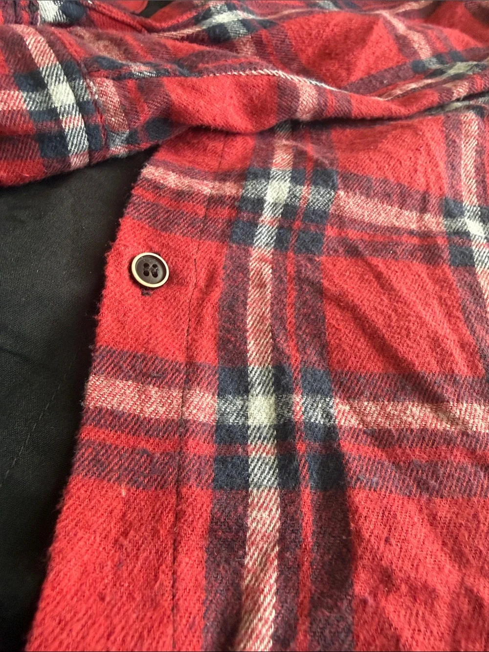 Kids Black and Red Plaid Button-Up Shirt